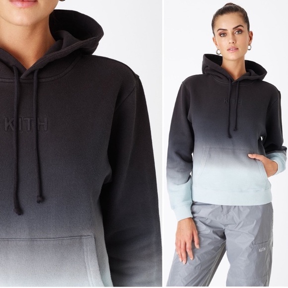 Kith Ombre Jane Hoodie - Blue Kangaroo Pocket Drawstring Size Medium - Picture 1 of 14